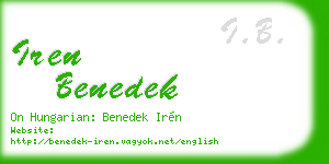 iren benedek business card