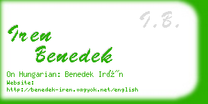 iren benedek business card